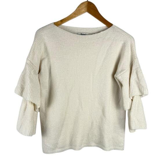 Madewell‎ Layered Sleeve Pullover Coziest Yarn Sweater Antique Cream Size XS - Picture 4 of 12